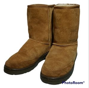 Australian Boot Company Womens UNISEX Chestnut Suede/Sheepskin Boots